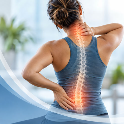 woman with back spinal pain